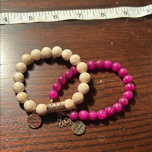 Pink and Beige Beaded Bracelets Kinsley Armelle